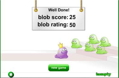 blob score (how many blobs were saved ) and blob rating (score out of