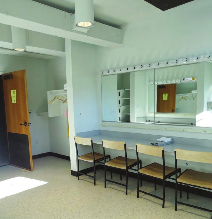production office Sink and large make-up station for additional dressing room space,