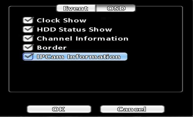 time, HDD status, channel information,