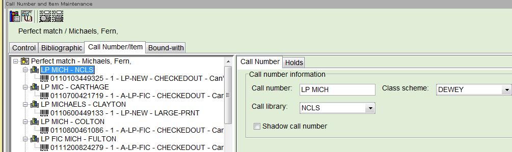 Barcoding a second copy (of the same item with a DIFFERENT call number) If you