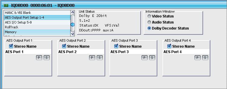 AES Output Port Setup 1-4 By default, the module s AES output ports are named AES Output Port 1 to AES Output Port 4. On the AES Output Port Setup screen, these port names can be changed as required.