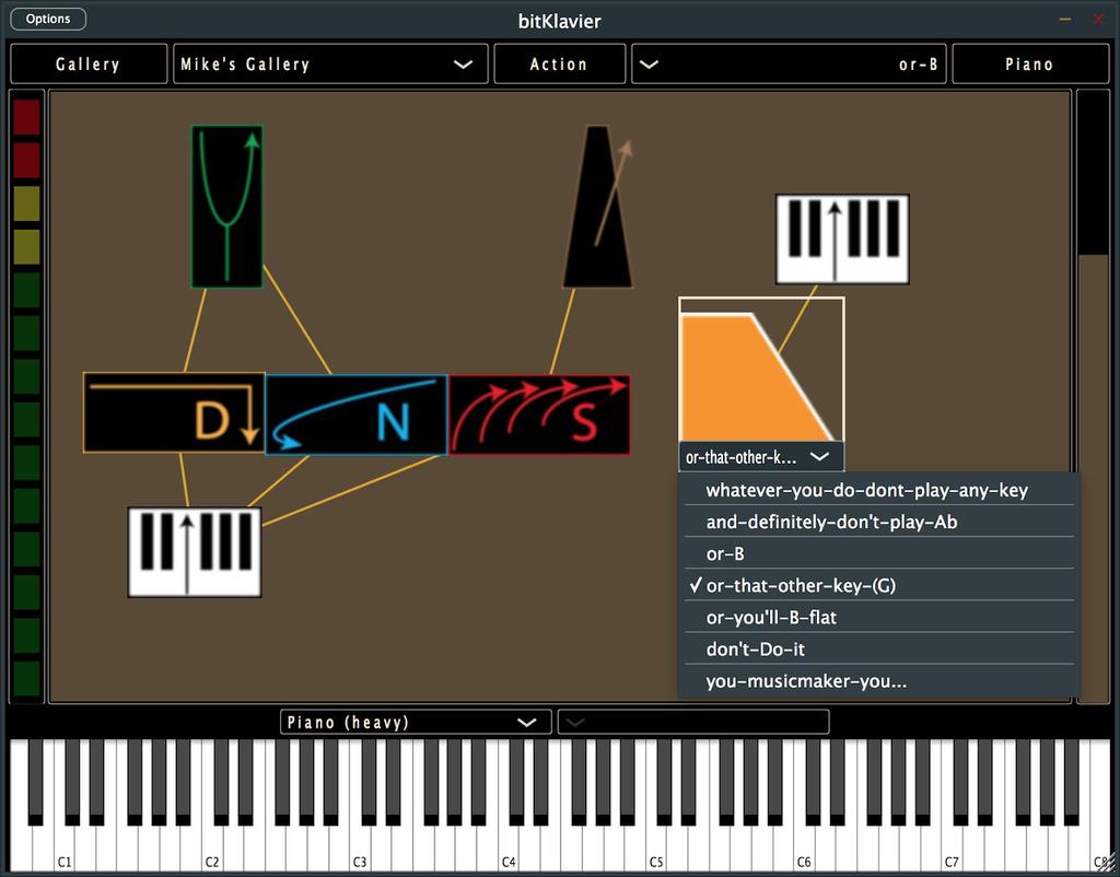 Piano Map The Piano Map preparation allows us to move through different Pianos in the same Gallery purely by using Keymap input.