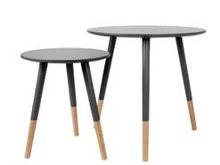 LM1333 Graceful Table Material: MDF - Colour: Black ø 60cm, H. 48cm LM1276 Graceful Table Material: MDF - Colour: White ø 60cm, H.