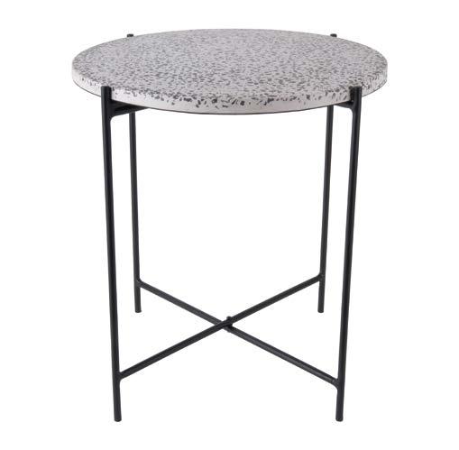 60cm LM1518 Side Table Wired Material: Steel - Colour: Black H.