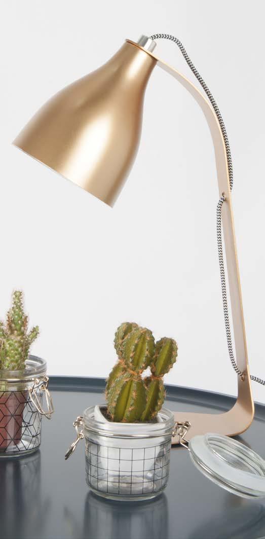 T able lights LM922 Table lamp Barefoot Material: Metal - Colour: Light Grey ø 20cm, H. 40cm Excl.