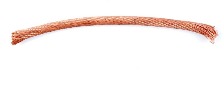 This pure copper, is rope like in its appearance, and attaches to two brackets that create