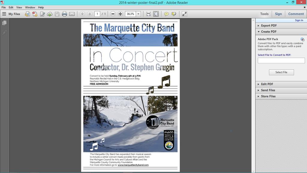 The Marquette City Band Expanded Concert Season Winter Concert