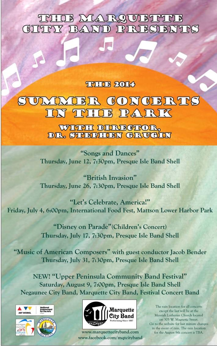 The Marquette City Band Summer Concerts June 12th Our