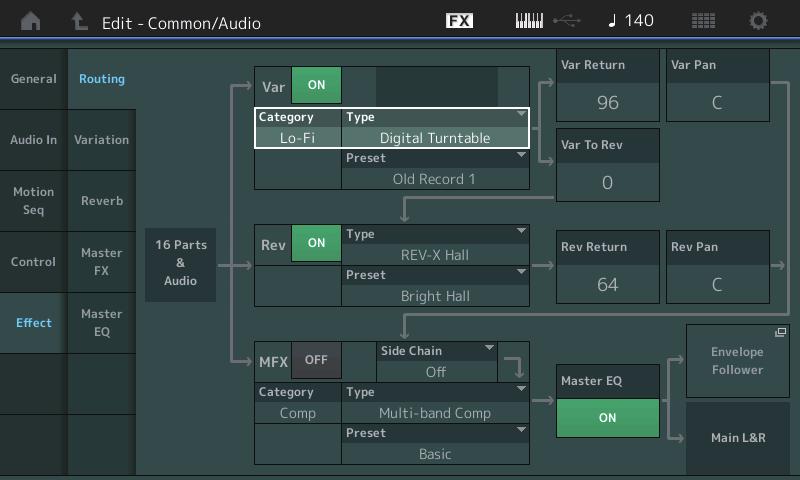 Normal Part (AWM2) Drum Part Normal Part (FM-X) /Audio MS Hold (uencer Hold Control Number) Determines the Control Change Number generated by using the [MOTION S HOLD] (Motion Sequencer Hold) button.