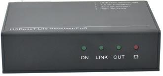 2.2 Appearance of HDMI Twisted Pair PoC Receiver Figure 2-2 Appearances of HDMI Twisted Pair PoC Receiver 1) ON: Working status indicator of this device.