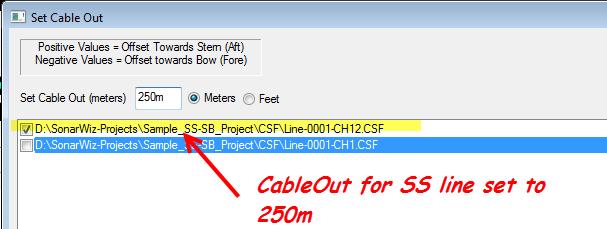 3 Modification of Sub-bottom Sheave Offset and CableOut in CSF file In the SonarFileManager, after