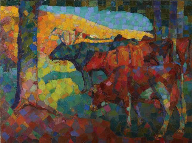 STOP #3: Untitled (Cows on a Hillside), Kathleen Munn, c.