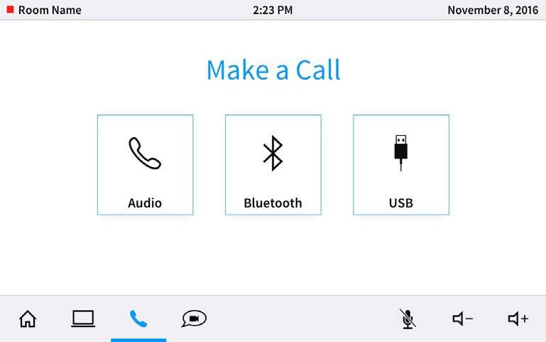 Make a Phne Call Depending n hw it is cnfigured, the CCS-UC-1 can make phne calls using an ffice phne system, a Bluetth enabled phne, r a cnnected cmputer running an audi call applicatin such as
