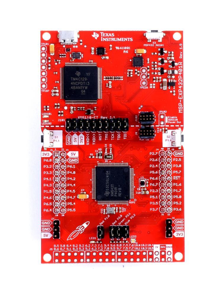 MSP432 LaunchPad Introducing the SimpleLink MSP432 processor for Low Power + Performance Target MCU: MSP432P401R BoosterPack Pinout: 40-pin Specs: 48 MHz 32-bit ARM Cortex -M4F CPU 256 kb Flash / 64