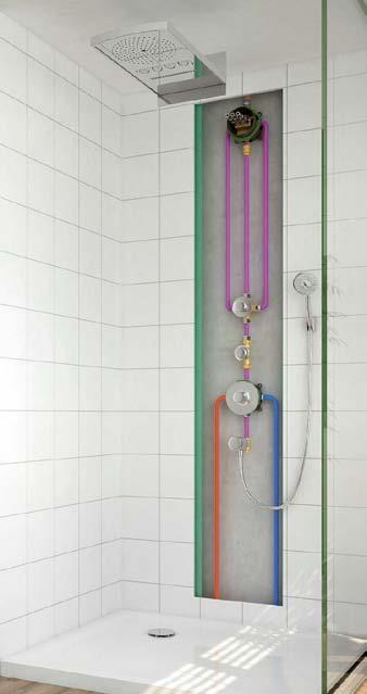 3-spray overhead showers 6. Quattro Diverter Valve with cylindrical handle Not included in delivery!