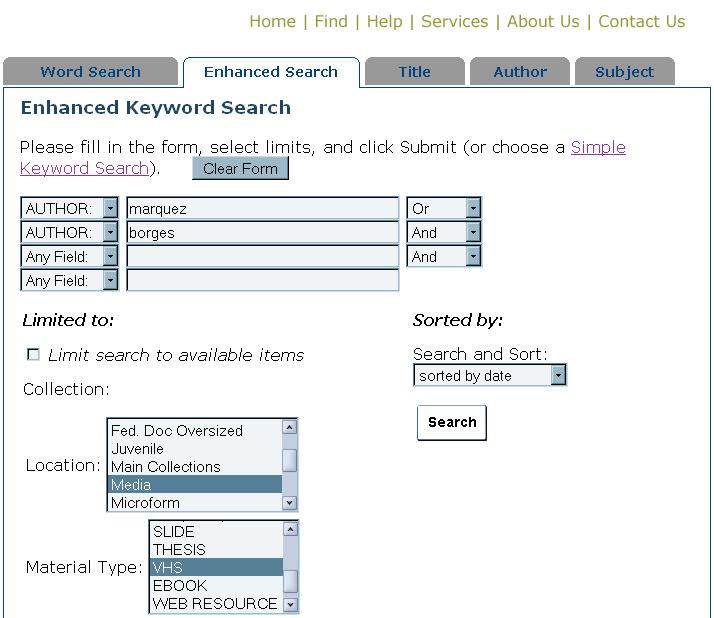 HOW TO USE ENHANCED SEARCHING 1. To create a more precise search query, use the Enhanced Search tab. Display only items that are on the shelf.