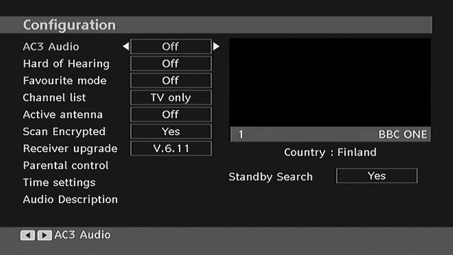 NOTE: Insert or remove the CI module only when the TV is in STAND-BY mode or SWITCHED OFF. TV Setup You can use this item to display the TV functions.