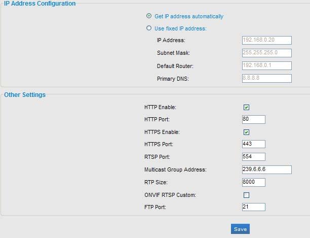 3.5.4 Network Ultra-mini SIP PoE IP Camera Parameter Obtain an IP address automatically (DHCP) Enable this checked box when a DHCP server is installed on the network to issue IP address assignment.