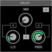 DELAY: A delay effect applied to the output signal of the filter.