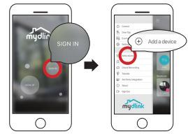 Existing users: Sign In using your mydlink account and tap