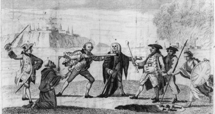 Name Date Period Political Cartoons of the Revolutionary War This cartoon shows the King of England pointing a gun at a man who represents the colonies.
