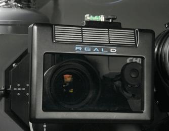 Z-Screen Mounts in front of projector Synchronized to projector and switches polarization for left and right eyes Left