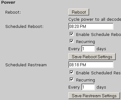 CHAPTER 5: SYSTEM TAB - CONFIGURATION 5.5 Power Power options allow flexible management if it becomes necessary to power cycle or re-boot the device in circumstances when the user is remotely located.