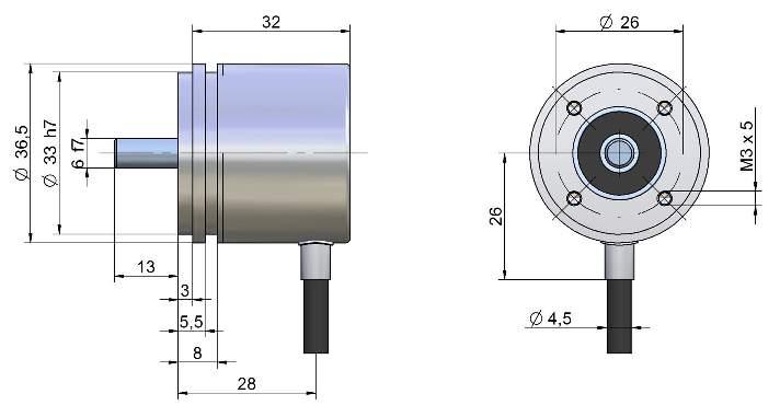 - 2 - TECHNICAL DATA A36 Solid shaft Hollow shaft / Through hollow shaft Shaft diameter D [mm] 6 6 / 6.
