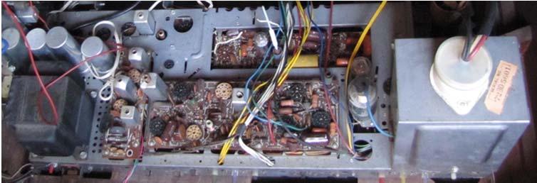 Thanks to CHRS member Bill Voight, his operational RCA CTC-16 color TV was sacrificed and the chassis converted to work with the Dumont set.