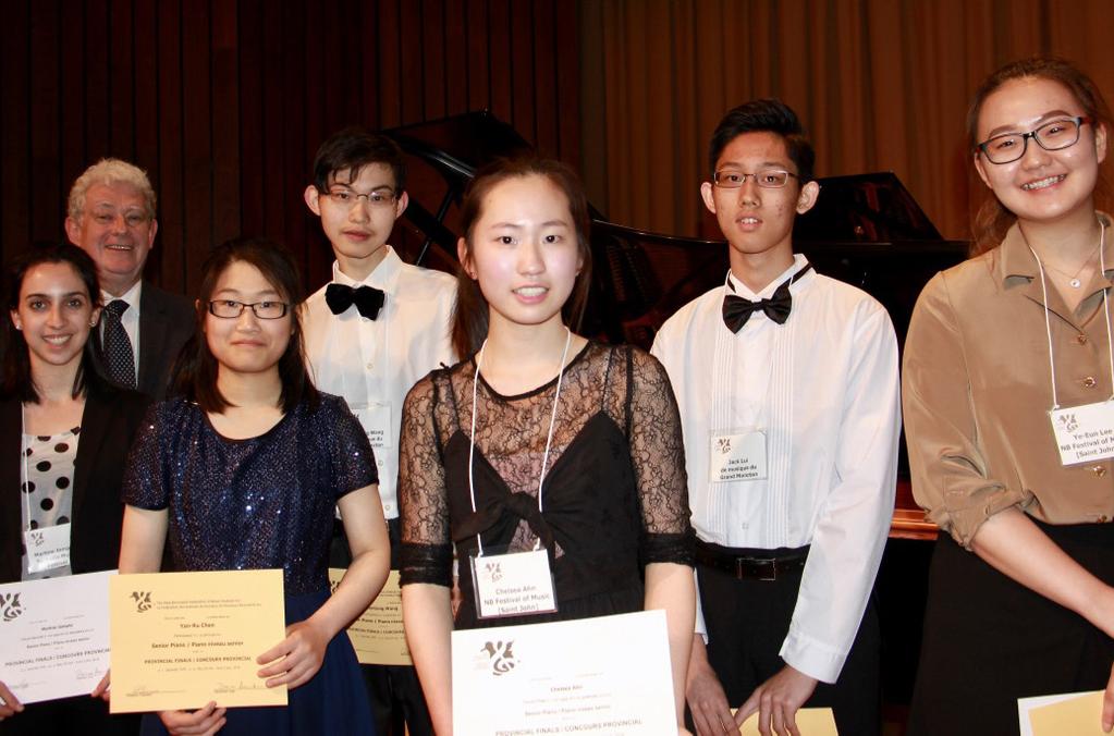Saunders Senior Piano Senior Chelsea Ahn [1st place and recommended to National Music Festival] Martine Jomphe [2nd place and recommended to National Music