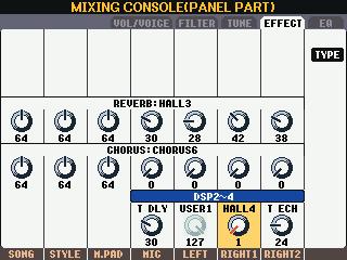 4. I press the [Mixing Console] button and Tab to the Effect page (fig.10). Fig.10 Recording - Channel 1 