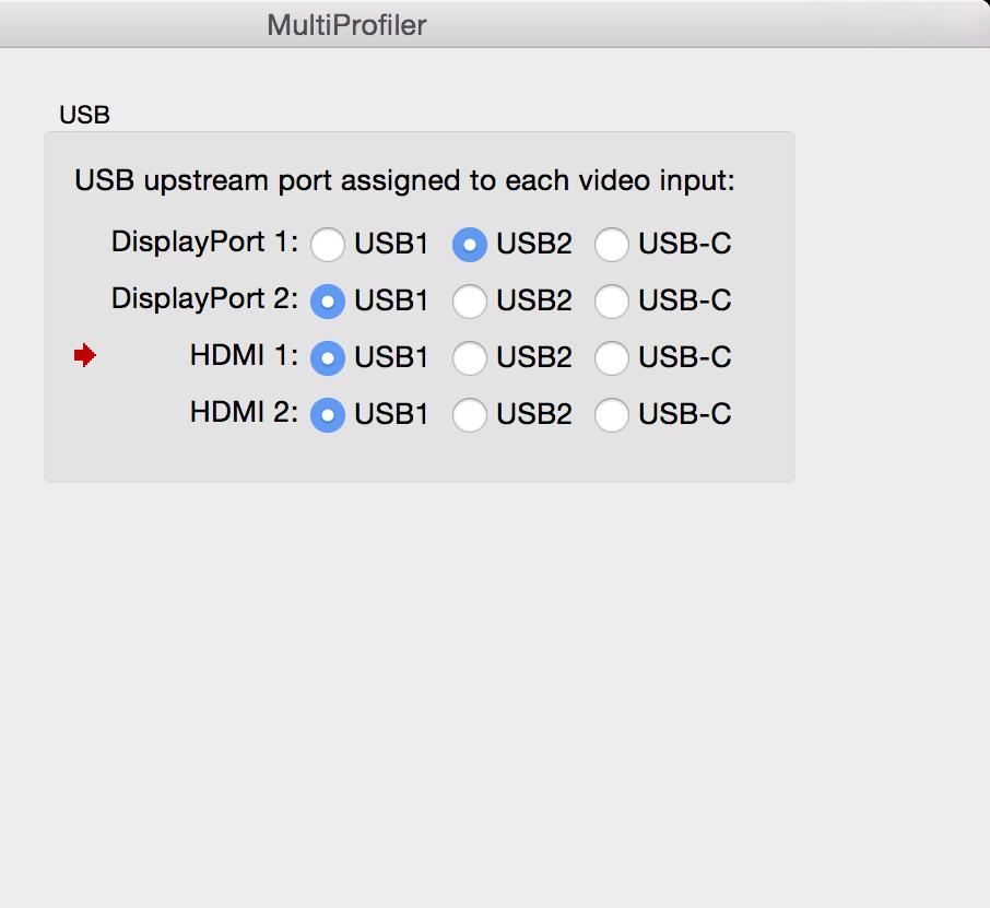 Dialogs, Settings, and Options 23 USB panel The USB panel controls the DisplaySync Pro settings.