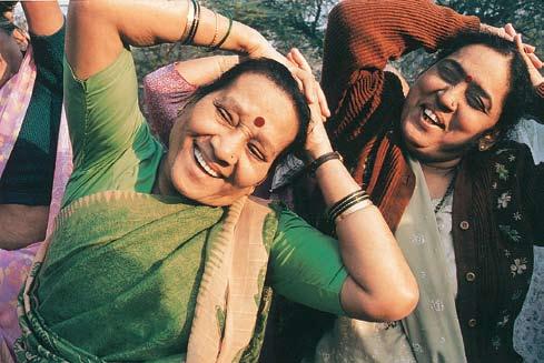 Indian ladies doing Guru Laughter in