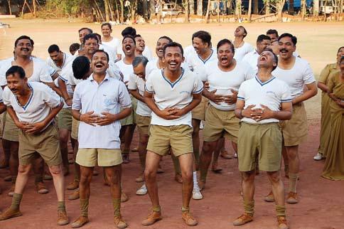 Laughter Yoga session with police