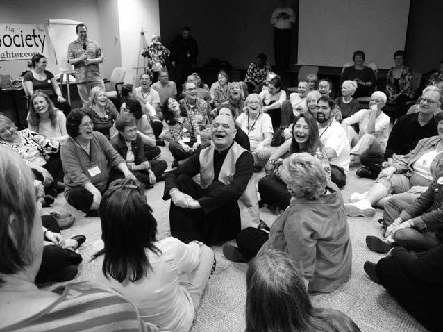 Laughter meditation in progress at Chicago Laughter Club In the past, inspired by the research on laughter, many cancer patients tried to use humor in order to laugh away their tumor.