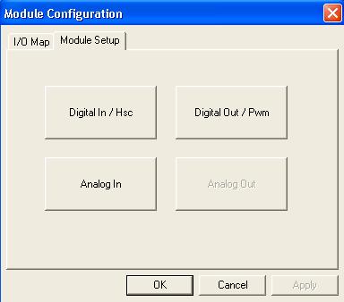 Open the I/O Configure menu by clicking on the icon or