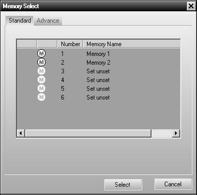 To use a memory setting you ve saved on the projector: Access the projector s memory settings either from the remote control (see page 31) or by using Cinema Color Editor as follows: 1.