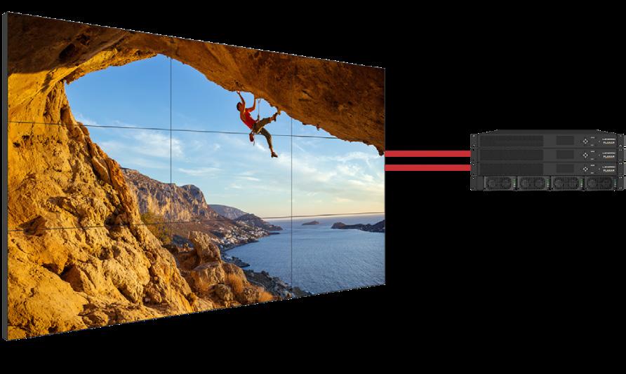 The power consumption for tiled LCD per sqm and for a given brightness is higher than the other video wall technologies.