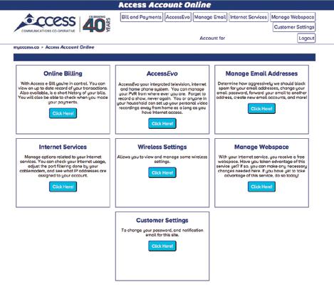 Getting started. Sign in or sign up for Access Account Online at https://account.myaccess.ca/ 1. Go to the AccessEvo section and select the Click here. 2.