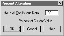 Percent Alteration dialog box 40-14 data value of every note in the selected region by a percentage of its current value.