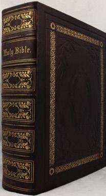 With Lithographs and Engraved Plates By William Bartlett With Maps in Colour and Tinted Lithographs Throughout The Holy Bible - Full Calf Beautifully Gilt Decorated 1 [Bible].
