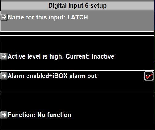 Name Give this input a descriptive name. The system uses this to inform you of the alarm source if this input is enabled for alarms. Active level Select the active level for this input.