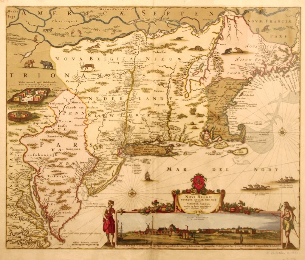 Figure 2. Novi Belgii: Novaeque Angliae nec non partis Virginiae tabula multis in locis emendata. Nicolas Visscher. circa 1684. Brooklyn Historical Society Map Collection.