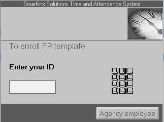 fingerprints, the employee will likely require a PIN number) Press the Enroll button from the bottom left corner of the screen: