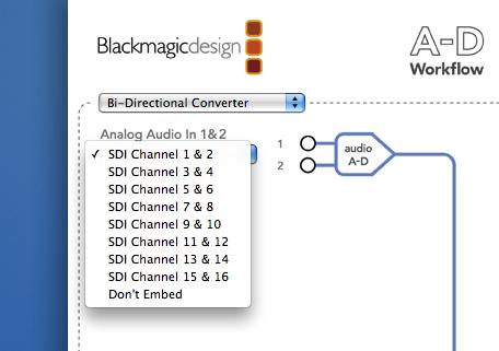 Blackmagic Software Workflow example 1 Connecting analog deck to SDI system This workflow example shows how to connect a Sony Betacam SP deck in and out, via Broadcast Converter for connection to an