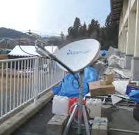 Satellite communications were used in place of landline and mobile phones for rescue and relief activities after the 2011 Great East Japan Earthquake.