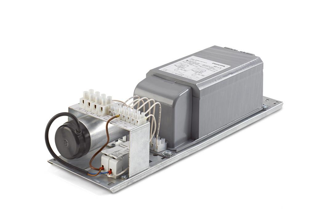 A gear unit contains all electrical components (ballast, ignitors, capacitors), wiring and terminal blocks needed to ensure initial lamp ignition and proper operation of the lamp in stabilized