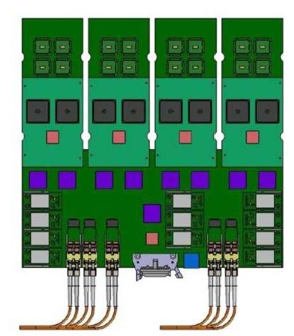 SciFi module 4 mats Electronics SciFi mat PACIFIC: custom-made ASIC 64 channels, 3 threshold discriminator noise