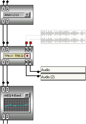 Recorder inputs/outputs The recorder inputs and outputs are specific to the track insert elements. They are indicated by an "R" in our diagrams.