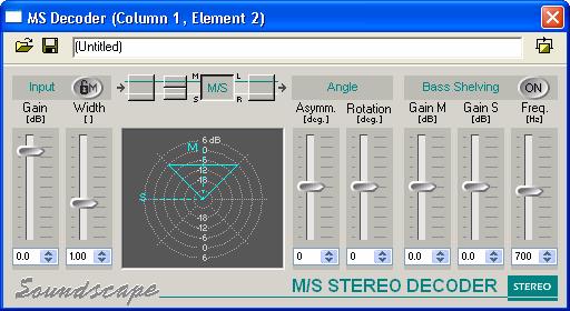 The gain and width parameters for the MS signal can be adjusted directly in the mixer column using the mouse buttons.